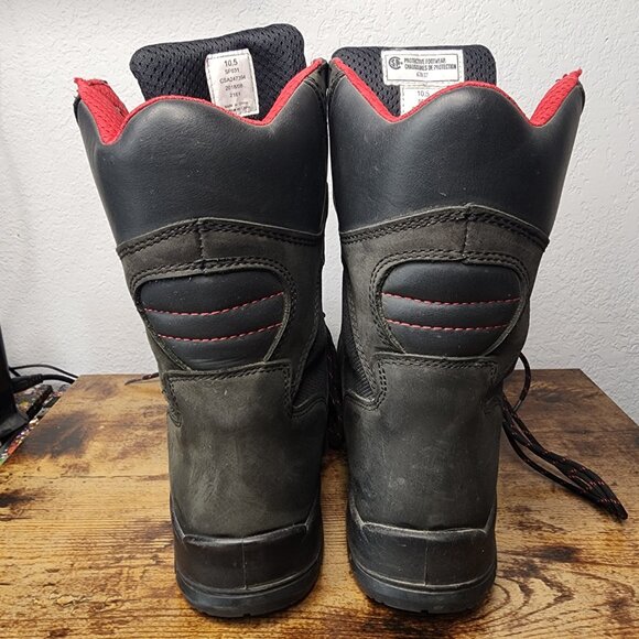 Tough Duck Men\'s Steel Toe Size 10.5 Black Red Work Boots Acid Oil Slip Resist main image 5